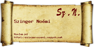 Szinger Noémi névjegykártya